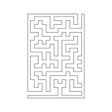 Linear, difficult maze game. vector illustration Stock Illustration