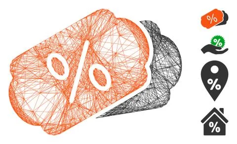 Linear Discount Coupons Vector Mesh Stockillustratie