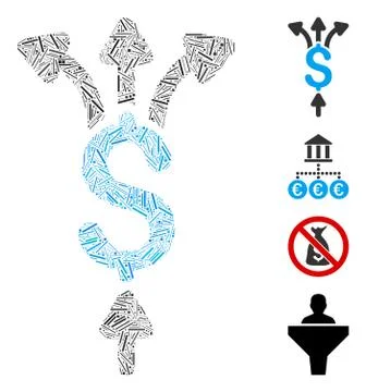 Linear Divide Payments Icon Vector Mosaic Illustrazione stock