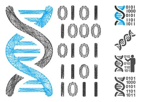 Linear DNA Binary Code Vector Mesh Stock Illustration