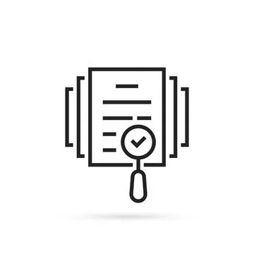 Linear doc review or audit like assess icon Illustrazione stock