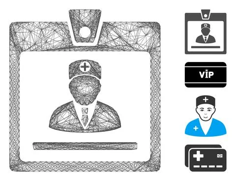 Linear Doctor Badge Vector Mesh イラスト素材