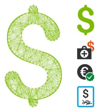 Linear Dollar Vector Mesh Stockillustratie