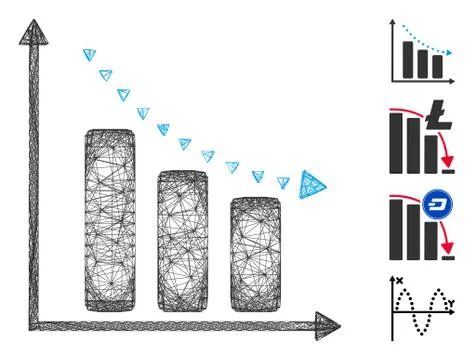 Linear Dotted Negative Trend Vector Mesh Ilustración de archivo