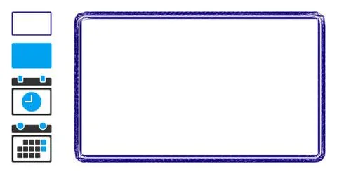 Linear Double Rounded Rectangle Frame Vector Mesh Stock Illustration