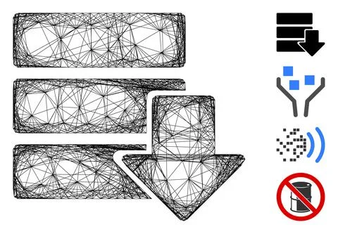 Linear Download Database Vector Mesh 스톡 일러스트