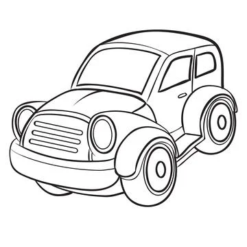 Linear drawing of a classic car. Stock Illustration