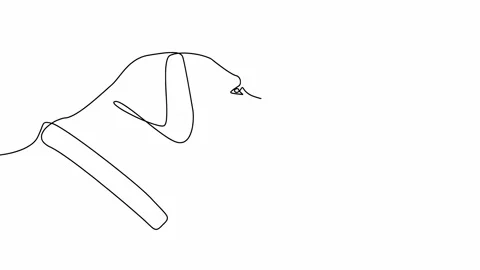 Linear drawing of Labrador, a dog with a contour. The dog is the best friend Video stock 233972872
