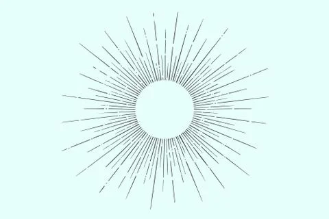 Linear drawing of light rays, sunburst イラスト素材