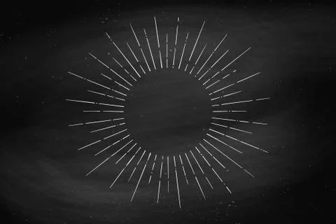 Linear drawing of light rays, sunburst Stock Illustration