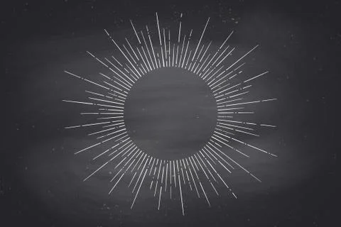 Linear drawing of light rays, sunburst Stock Illustration