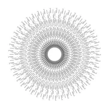 Linear drawing of rays of the sun Stock Illustration