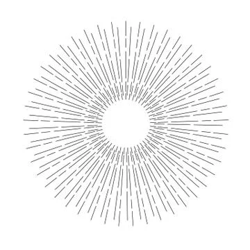 Linear drawing of rays of the sun Stock Illustration