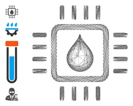Linear Drop Test Chip Vector Mesh Illustrazione stock