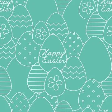 Linear Easter eggs seamless pattern Illustrazione stock