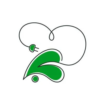 Linear ecological car in the form of a leaf Stock Illustration