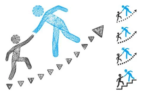 Linear Education Progress Vector Mesh Illustrazione stock