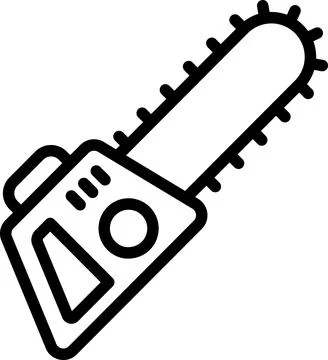 Linear electric chainsaw icon as an editable outline for your design Stock Photos