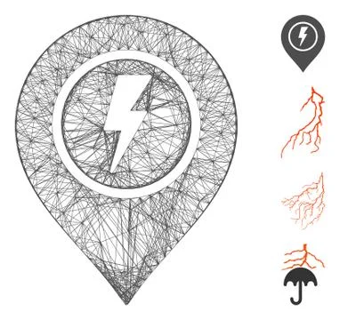 Linear Electric Marker Vector Mesh Stock Illustration
