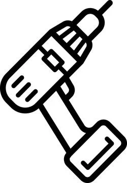 Linear electric screwdriver icon as an editable outline for web design Stock Photos