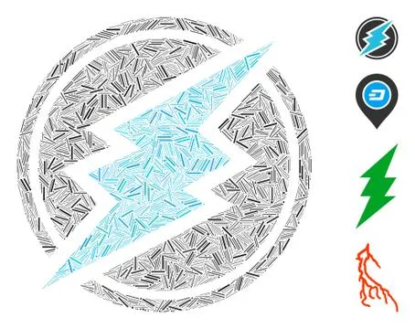 Linear Electroneum Icon Vector Collage イラスト素材
