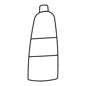 Linear element bottle for liquid Plastic glass Stock Illustration