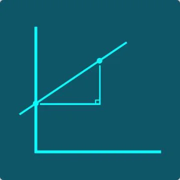 Linear Equation Icon – Rise Over Run Slope Triangle Illustration
