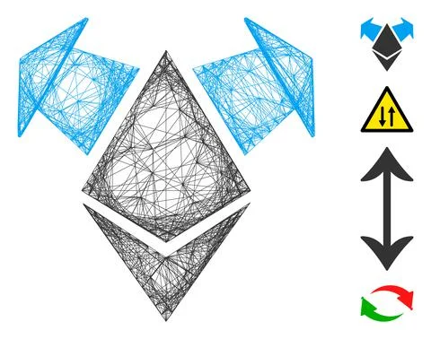 Linear Ethereum Spend Arrows Vector Mesh Stockillustratie