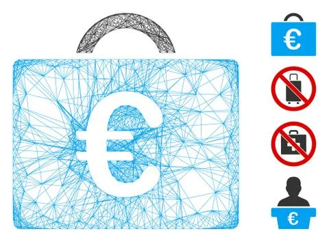 Linear Euro Bookkeeping Case Vector Mesh イラスト素材
