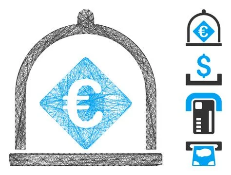 Linear Euro Deposit Vector Mesh Stockillustratie