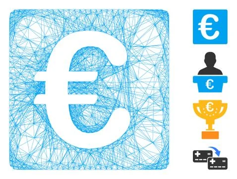 Linear Euro Financial Vector Mesh Stock Illustration