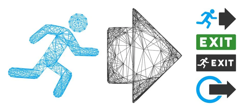 Linear Exit Direction Vector Mesh Stock Illustration