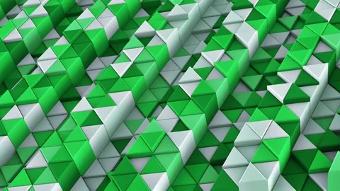 Linear extruded triangles abstract 3D render loop animation 4k UHD (3840x2160) Stock Footage