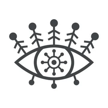 Linear eye icon with pattern Illustrazione stock