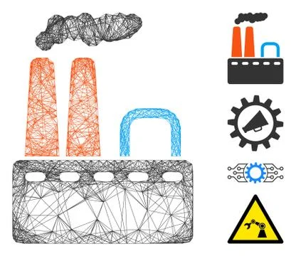 Linear Factory Vector Mesh イラスト素材