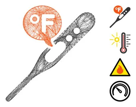Linear Fahrenheit Temperature Vector Mesh Stockillustratie