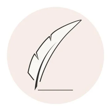 Linear feather vector icon, signature sign Stock Illustration
