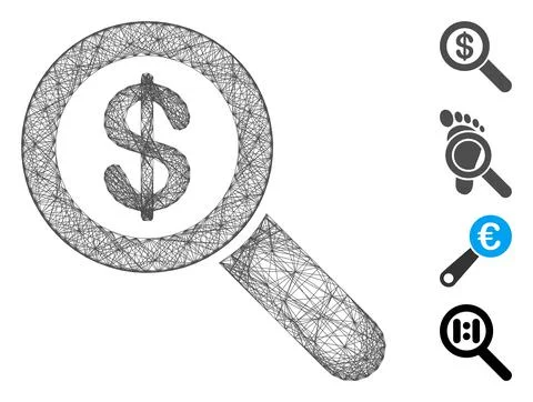 Linear Financial Audit Loupe Vector Mesh 스톡 일러스트