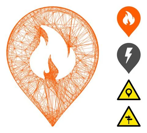Linear Fire Marker Vector Mesh Stockillustratie
