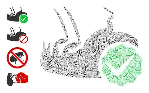 Linear Flea Control Icon Vector Collage Stock Illustration