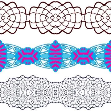 Linear floral ornament Stock Illustration