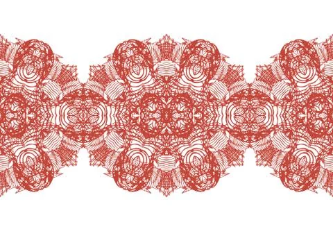 Linear floral ornament, seamless pattern. Stock Illustration