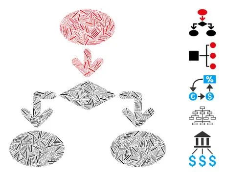 Linear Flowchart Icon Vector Mosaic Stockillustratie