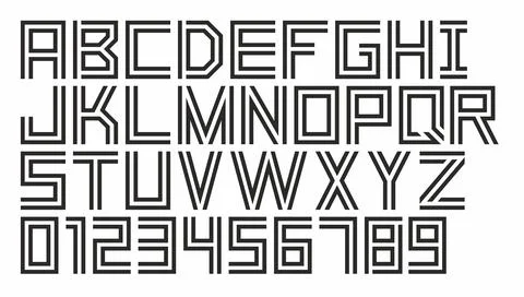 Linear font Stock Illustration