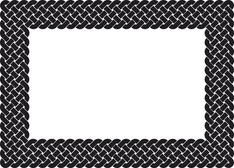 Linear frame with Celtic knots, black Stock Illustration