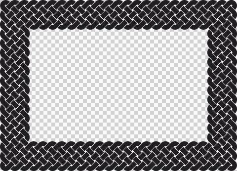 Linear frame with Celtic knots, black Stock Illustration