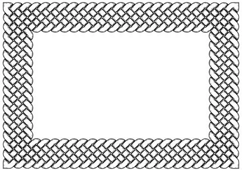 Linear frame with Celtic knots, with shadows Stock Illustration