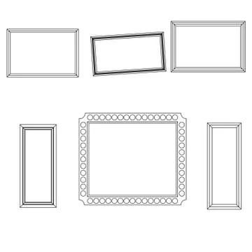 Linear frame set fo picture photo design Stock Illustration