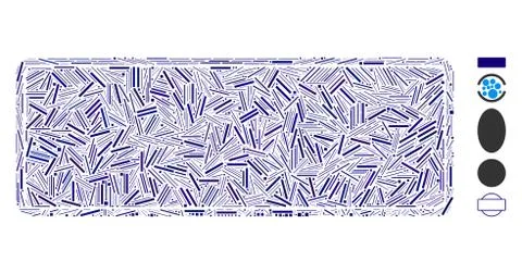 Linear Framed Filled Rounded Rectangle Icon Vector Mosaic Stock Illustration