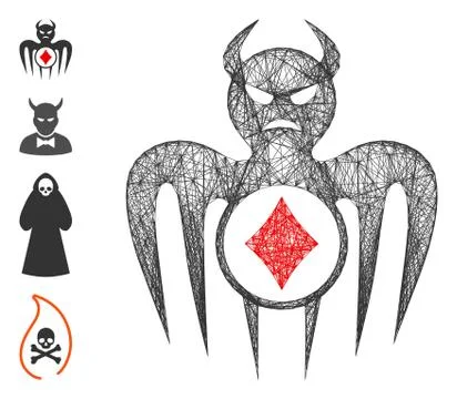 Linear Gambling Spectre Devil Vector Mesh 스톡 일러스트